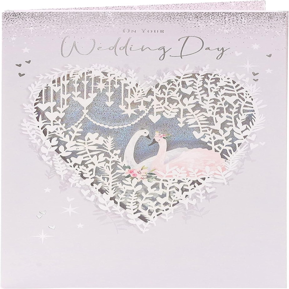 image 1 of Swan Design Wedding Congratulations Card
