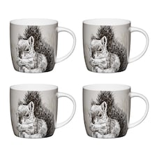 KitchenCraft China Squirrel Mugs Pack of 4