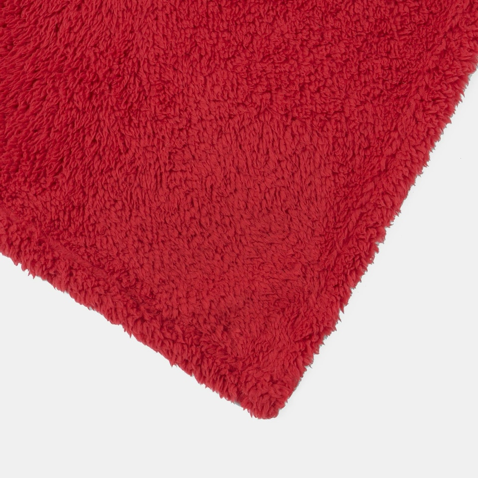 image 1 of OHS Soft Plush Teddy Fleece Throw Blanket, 150x200cm - Red