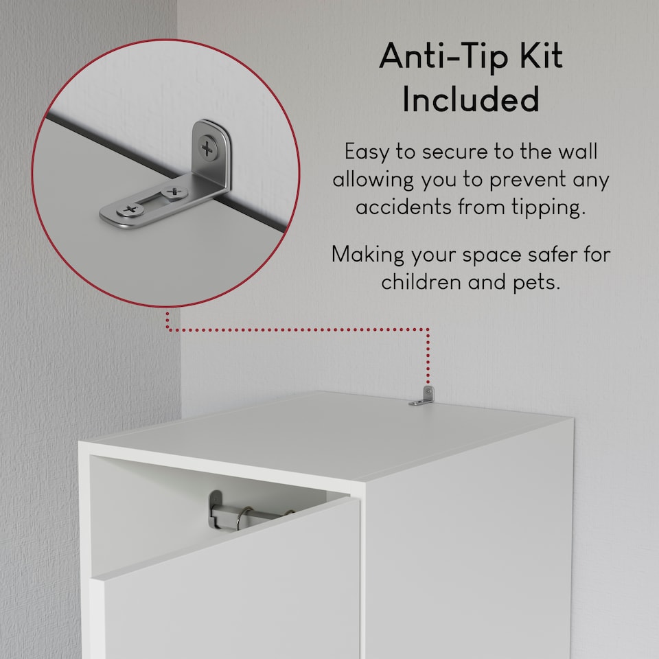 image 1 of Vida Designs Riano 1 Door Wardrobe With Shelf & Clothes Rail, White