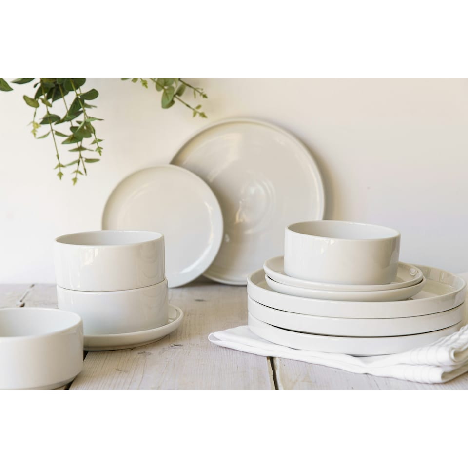 image 1 of Mikasa Dinner Set White Porcelain Camberlie 12 Piece