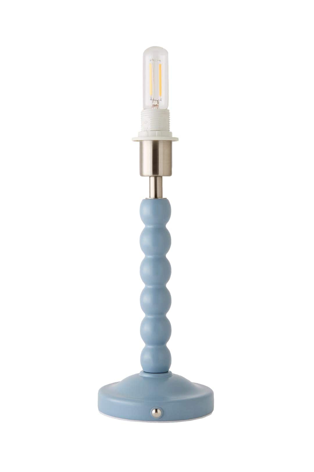ValueLights Bobbins Bobble Rechargeable Portable Pastel Table Lamp Base in Pale Blue