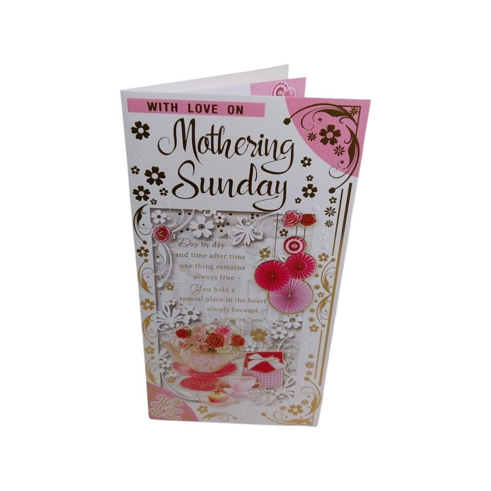 image 1 of Mothering Sunday Floral Tea Pot Sentimental Design Mother's Day Card