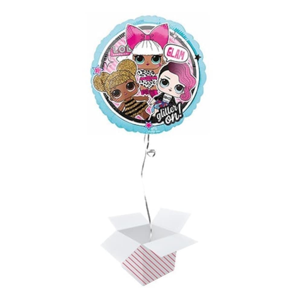 LOL Surprise Glam Round Foil Helium Balloon - Inflated Balloon in a Box