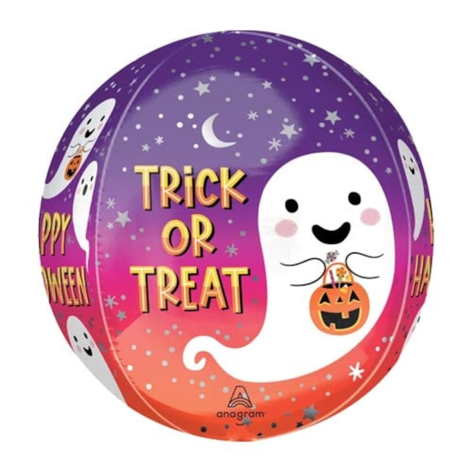 image 1 of Trick or Treat Halloween Orbz Foil Helium Balloon 38cm / 15 in