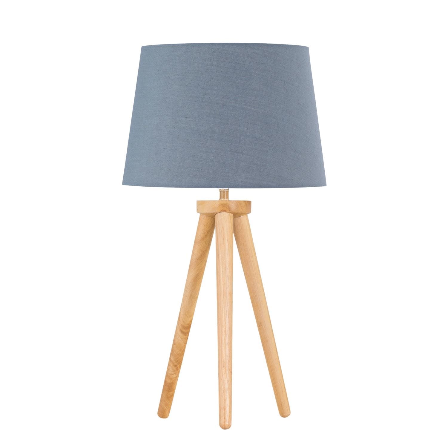 First Choice Lighting Voyage - Light Oak Table Lamp or Bedside Light with Grey Shade in Brown