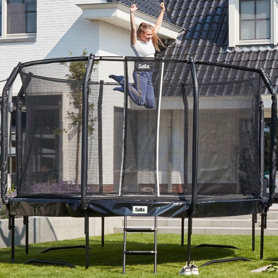 image 1 of 12ft Salta Black Round First Class Edition Trampoline with Enclosure