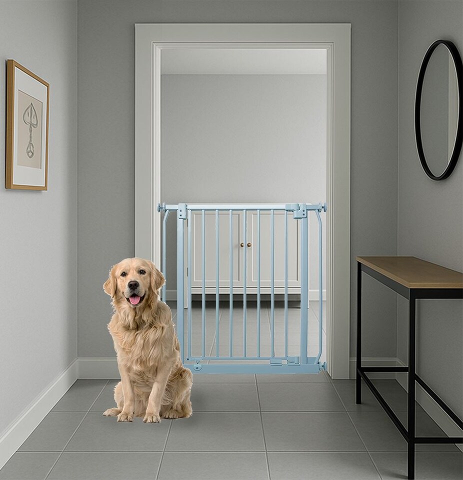 image 1 of Bettacare Extra Tall Elite Dog Gate, 134cm - 143cm, Matt Grey, Extra Tall 96.8cm in Height, Pressure Fit Pet Gate | Grey