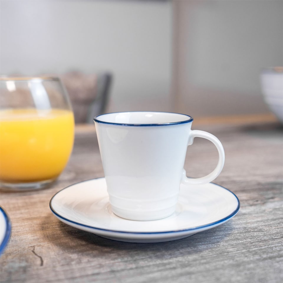 image 1 of Nicola Spring White Farmhouse Espresso Cups - 90ml - Pack of 6 | White | White