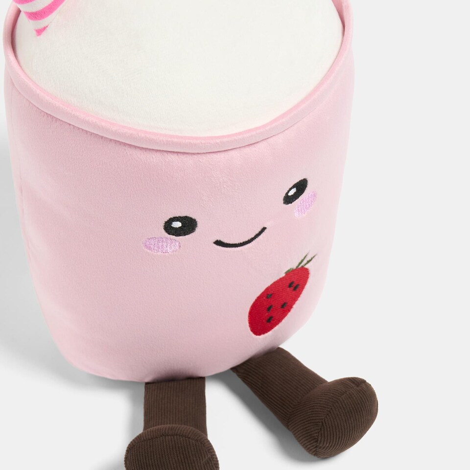 image 1 of OHS Sweetie Pie Filled Novelty Scatter Cushion Soft Fleece Toy Pillow | Pink | Molly the Milkshake
