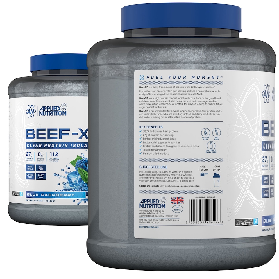 image 1 of Applied Nutrition Beef-XP Clear Protein Isolate Powder - Blue Raspberry - 60 Servings