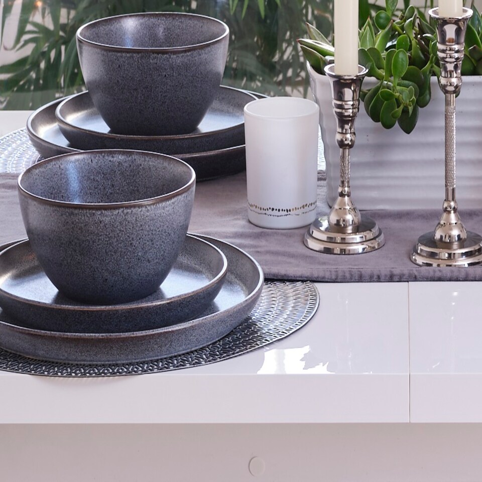 image 1 of Extendable Dining Table White High Gloss Kitchen Table 120-160cm V Leg Seats 6 8 MASY