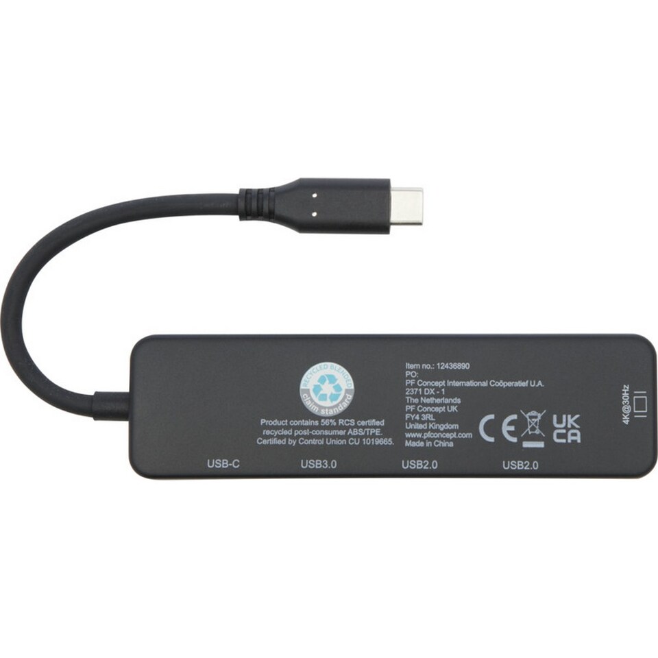 image 1 of Loop Plastic Multimedia USB Adapter | Black | Black | 1