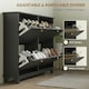 image 4 of HOMCOM Narrow Shoe Cabinet with 4 Flip Drawers Adjustable Shelves Black | Gold | 119.5W x 23.5D x 87H cm