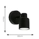 image 5 of ValueLights Benton Black IP44 Wall Light With Cable Plug | Black