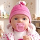 image 5 of BiBi Doll 20" Dots Baby Doll Girl with Spotty Coat Outfit, Sounds & Dummy Toy