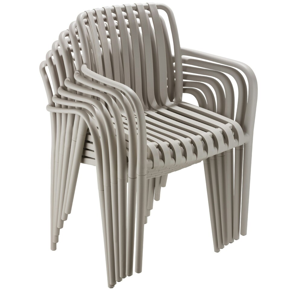 image 1 of Garden Chairs Alcudia - weather-resistant, durable and long-lasting plastic - Set of 6 Brown | Taupe