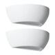 image 1 of First Choice Lighting Set of 2 Mazzaro White E14 Plaster Wall Lights White