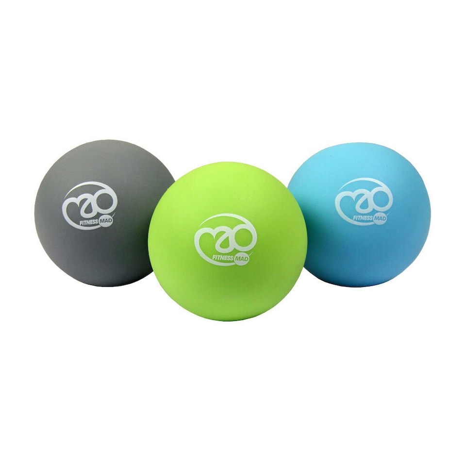 image 1 of Fitness Mad Trigger Point Massage Balls (Pack of 3) - Grey/Green/Blue - One Size