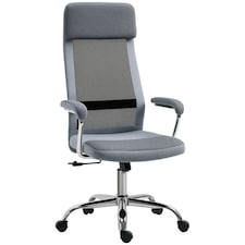 Vinsetto Office Chair Mesh High Back Swivel Task Home Desk Chair w/ Arm, Grey