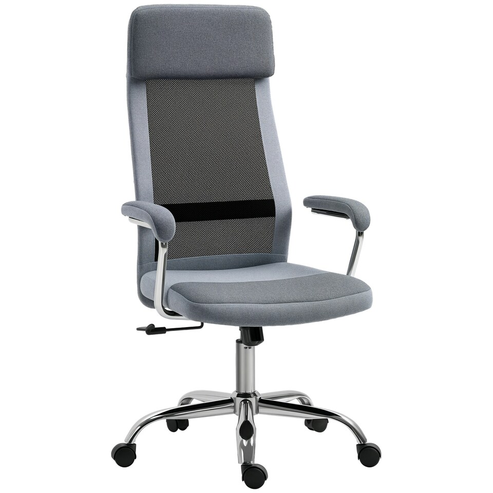 image 1 of Vinsetto Office Chair Mesh High Back Swivel Task Home Desk Chair w/ Arm, Grey