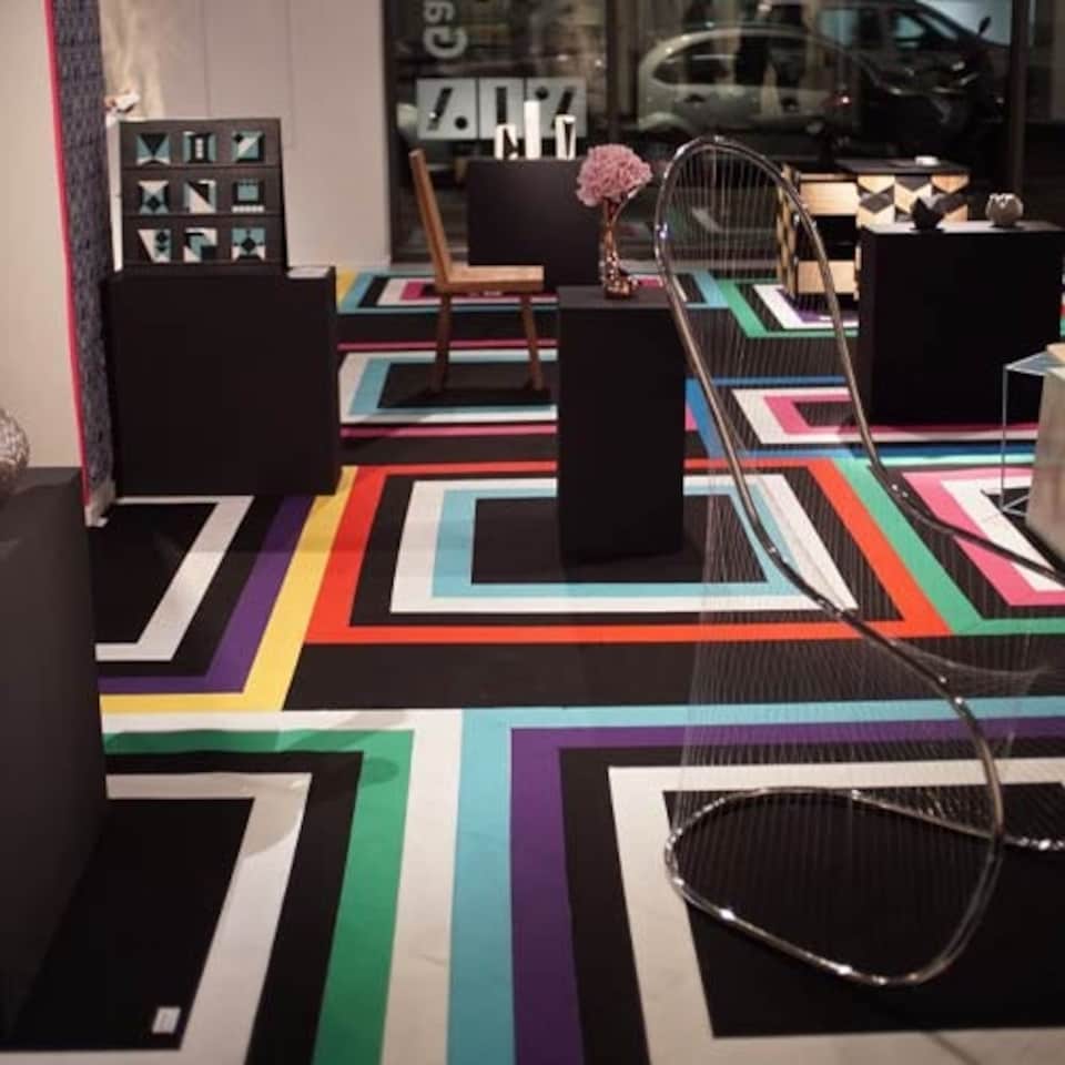 image 1 of 1 Metre Exhibition Quality Ribbed Heavy Duty Black Carpet Runner 1 Metre Wide
