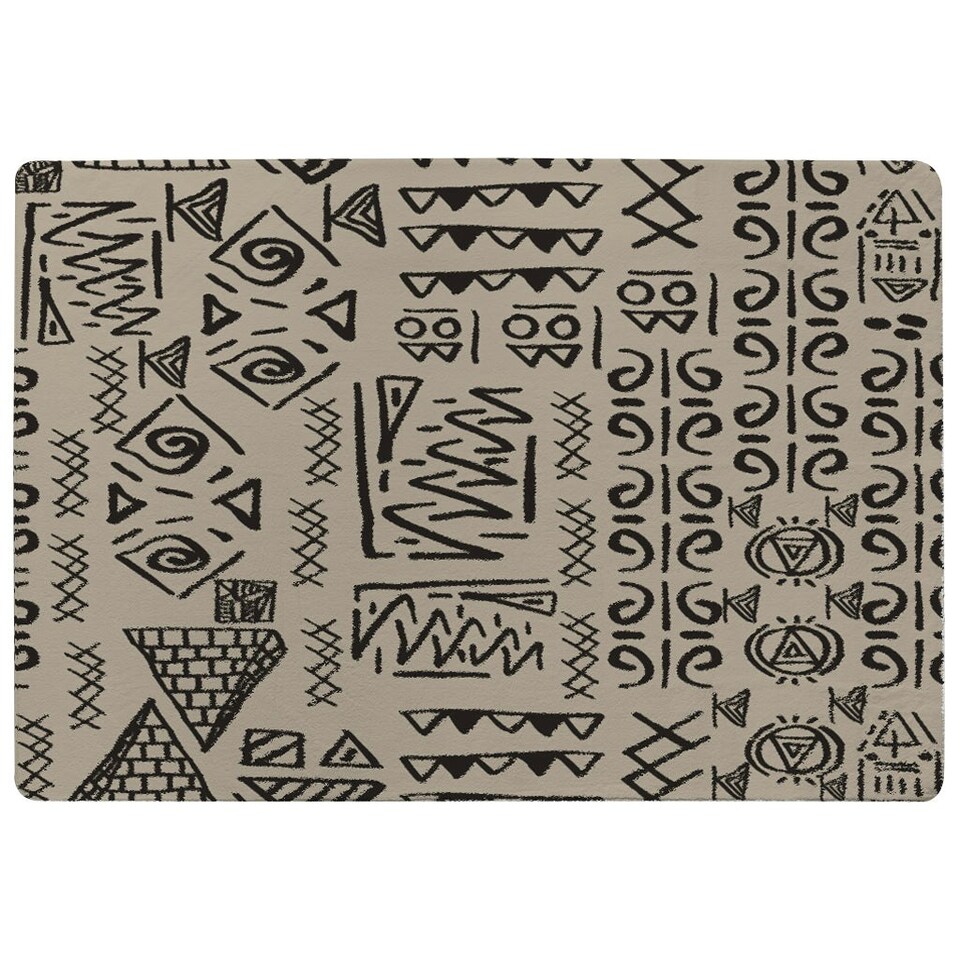 image 1 of Striped egyptian theme with ethnic and tribal motifs (Rug) Multi | Medium: 80x150cm