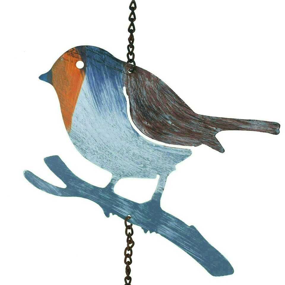 image 1 of Robin Wind Chime Bird Bell Hanging Garden Yard Ornament Decoration Metal