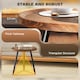 image 4 of HOMCOM Modern End Side Table, Round Coffee Table, Chestnut Wood Effect Brown