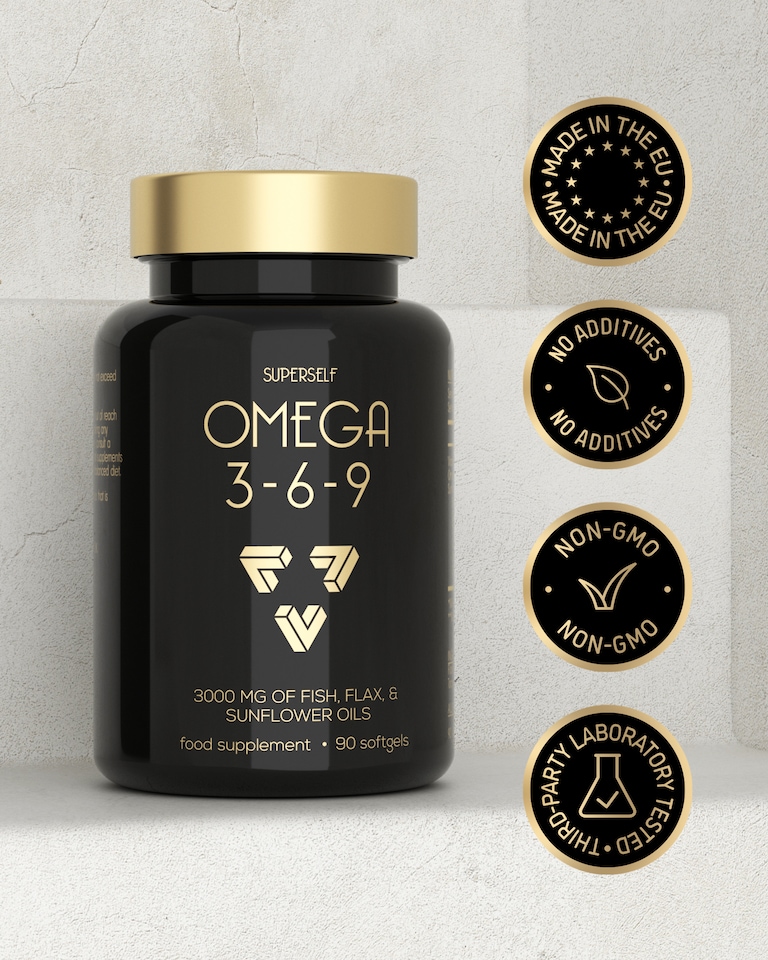image 1 of SuperSelf Omega 3-6-9 Capsules 3000mg 90 Softgels