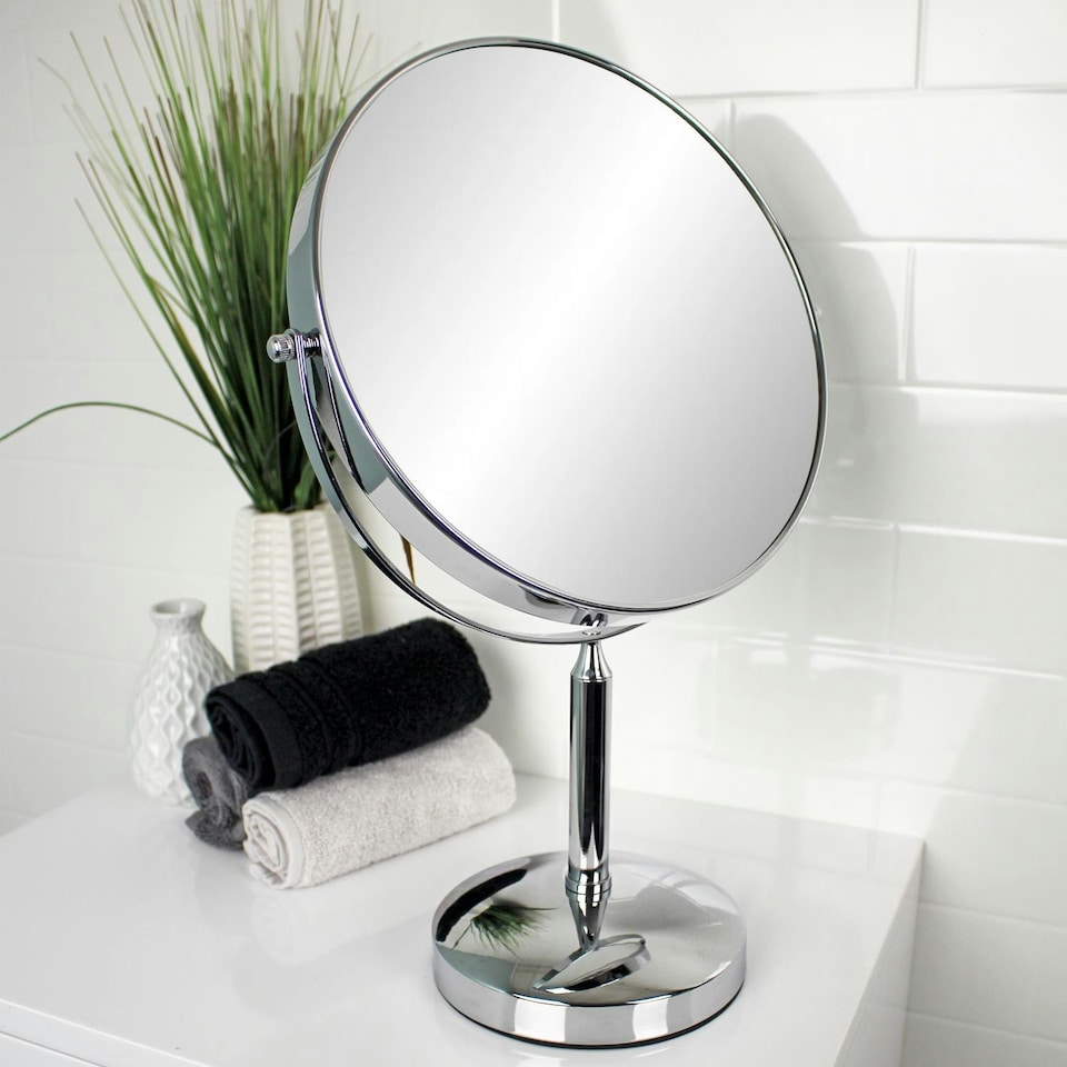 image 1 of Showerdrape Helios 3x Magnifying Chrome Makeup Vanity Mirror