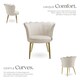 image 3 of Armchair Stella - faux fur or velvet, thick padding, 67x64x76cm | Cream | velvet look cream/gold | One Size | 1