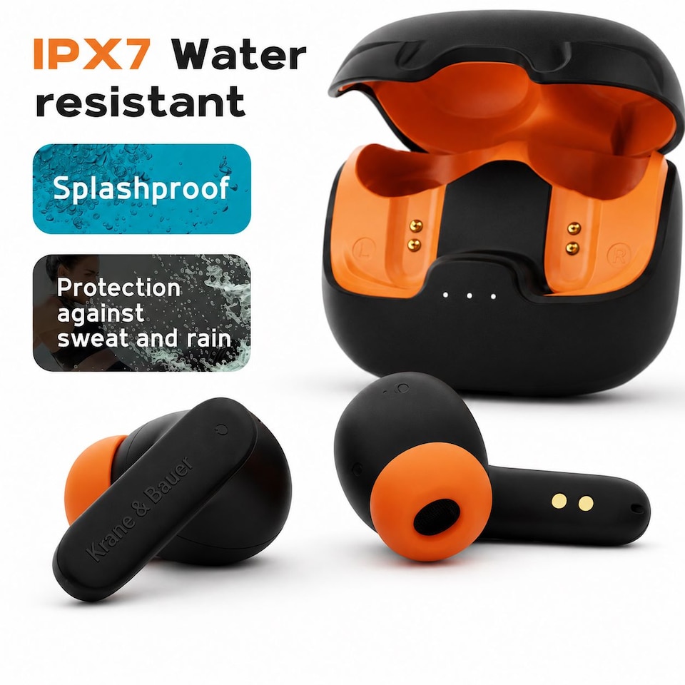 image 1 of Krane & Bauer Blizzard II Wireless In-Ear Headphones, Black