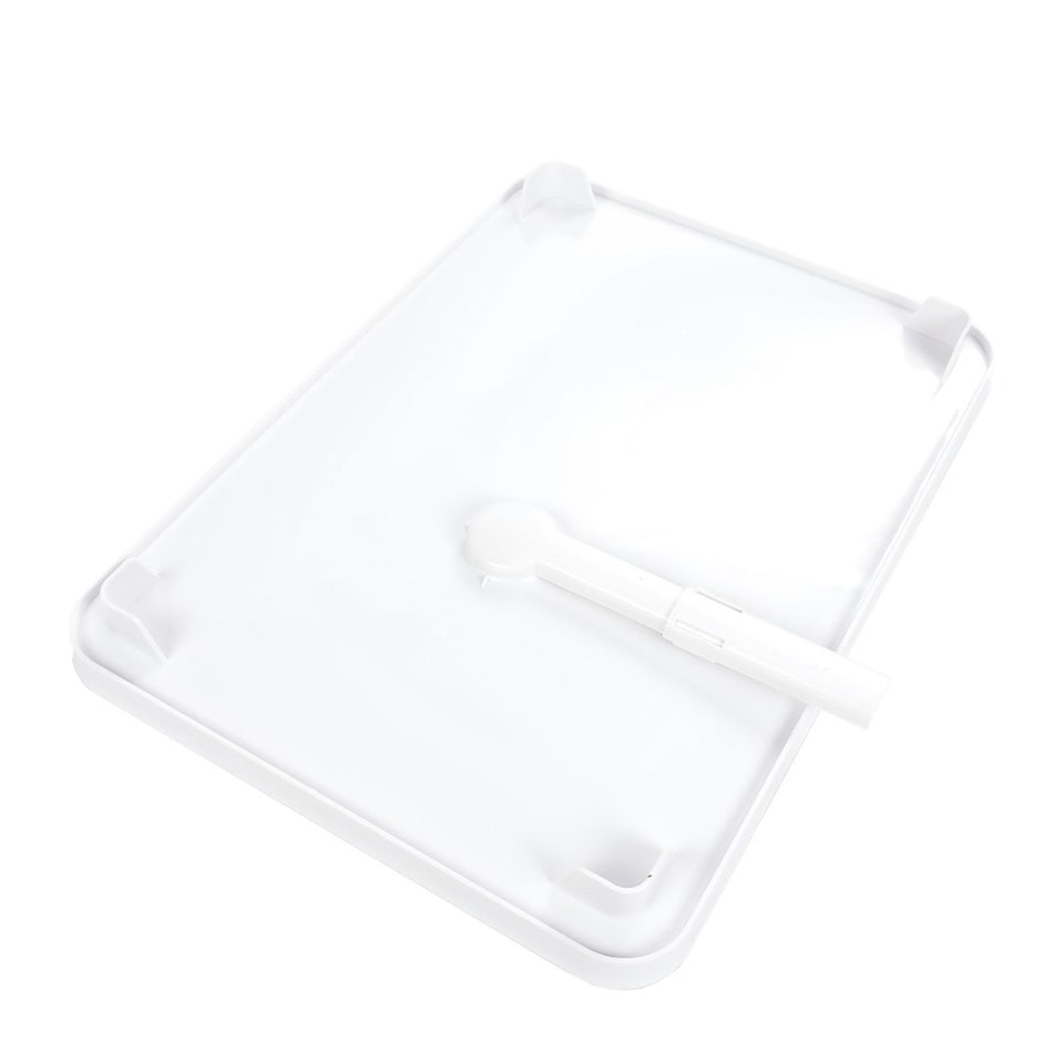 image 1 of Living and Home 2-Tier Metal Dish Rack Drainer with Utensil Holder - White