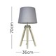 image 3 of ValueLights Clipper Brown Table Lamp With Grey Shade Grey