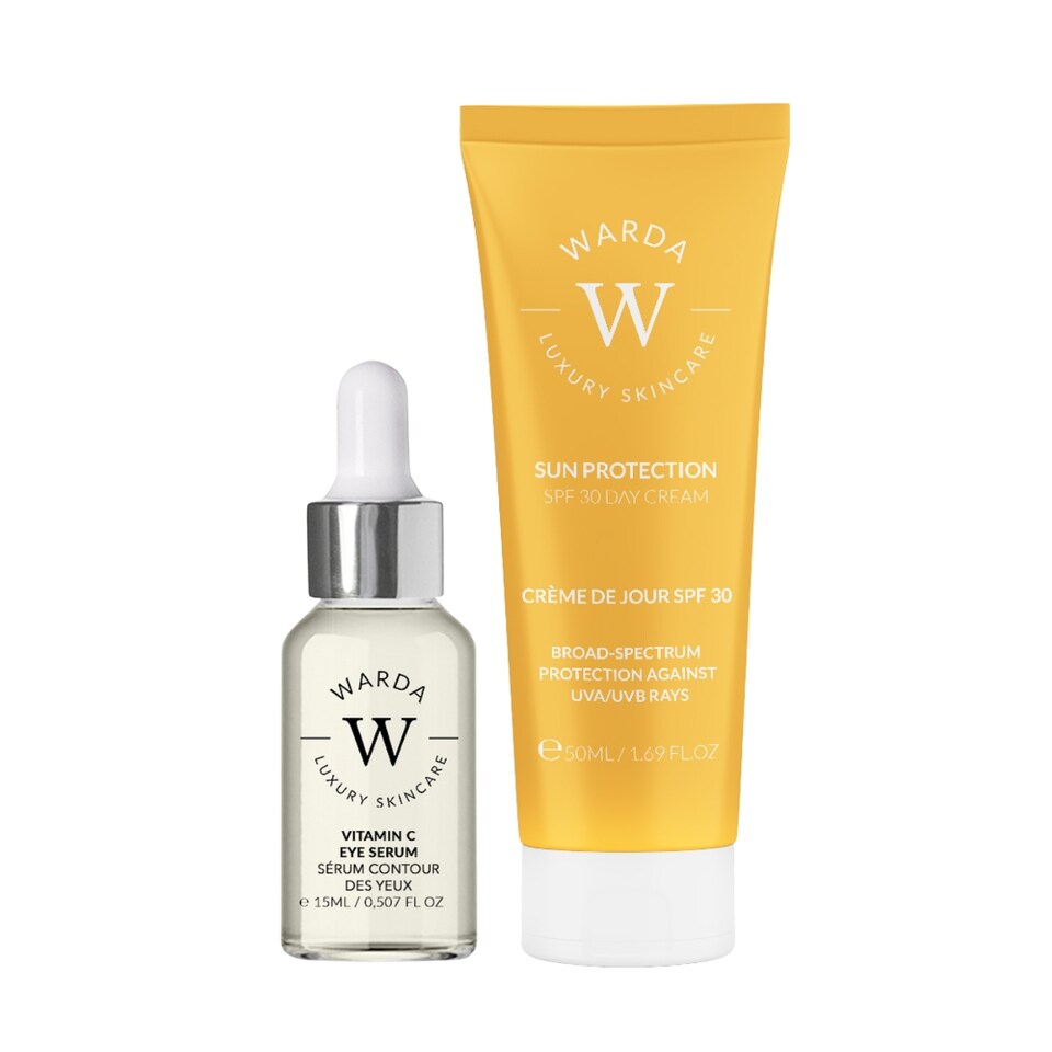 image 1 of Warda Luxury Skincare Skin Glow Boost Vitamin C Gel Serum 30ml + Sun Protection SPF 30 Day Cream 50ml