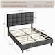 image 4 of Yaheetech 150 cm W × 200 cm L Upholstered Bed Frame Dark Grey