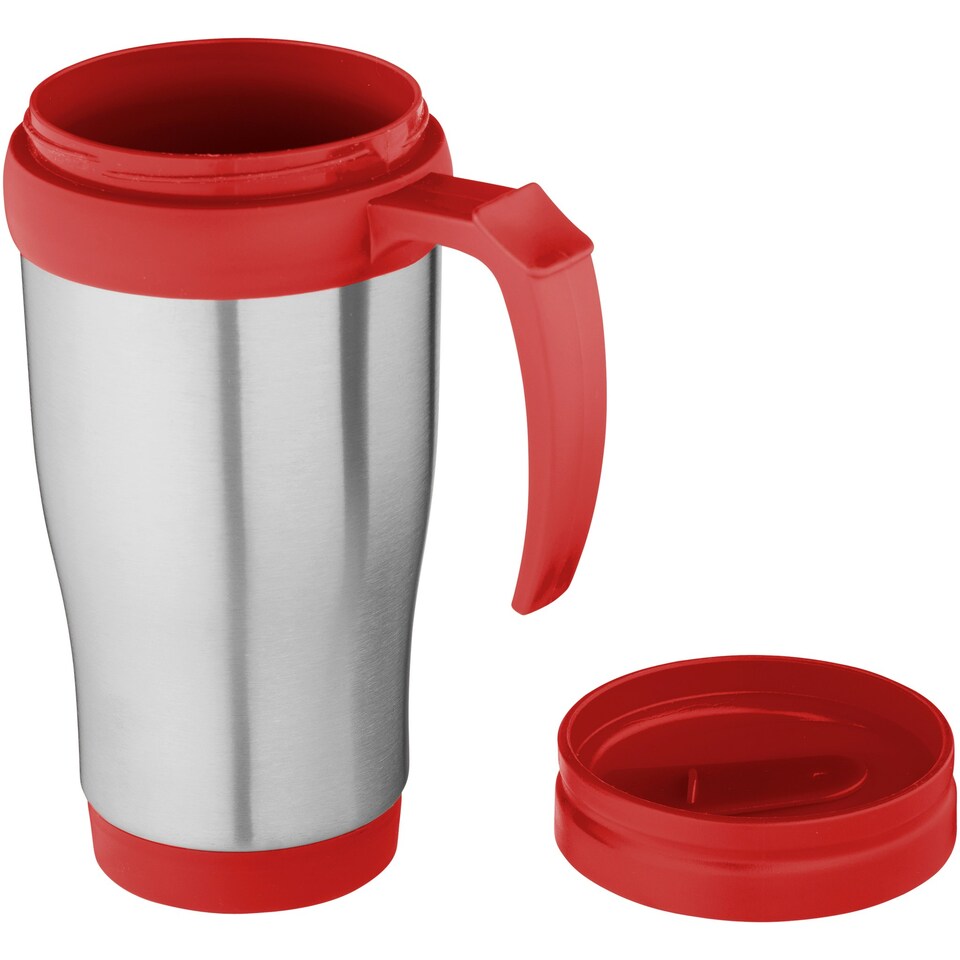 image 1 of Bullet Sanibel Insulated Mug - Silver/Red - 12 x 18 x 8 cm