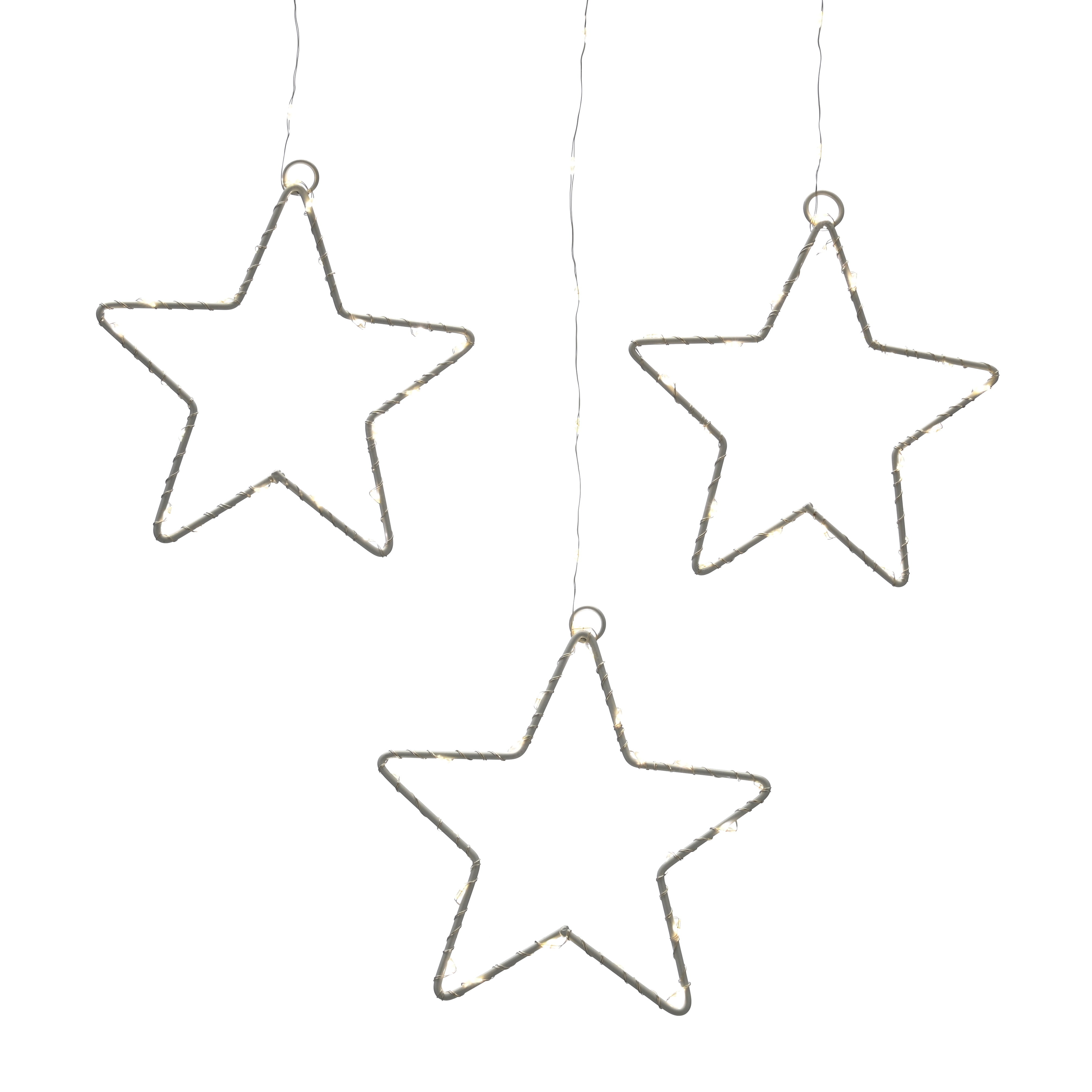 Festive 120cm x 60cm Star Curtain Light Cool White