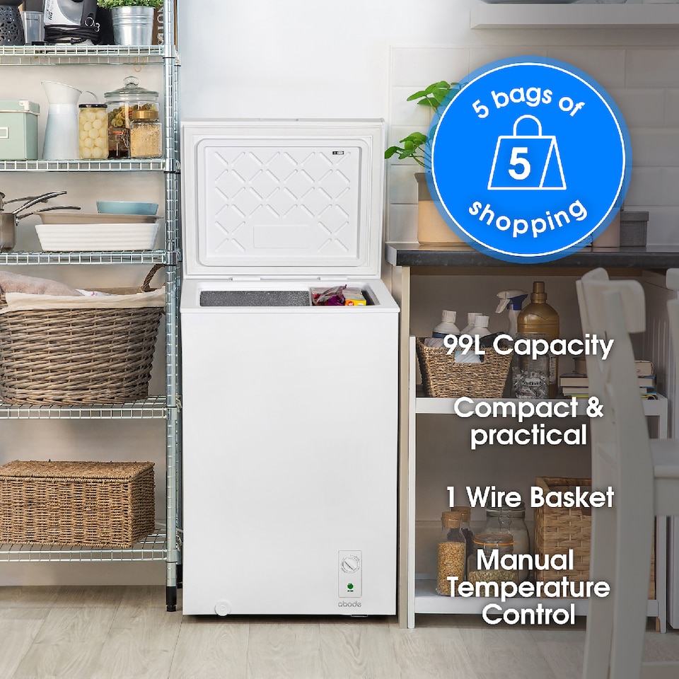 image 1 of Abode A99CF0E1W Chest Freezer 99L White Suitable for Garages & Outbuildings
