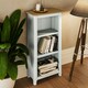 image 3 of Taberno Oak 3 Tier Bookcase Linen White White