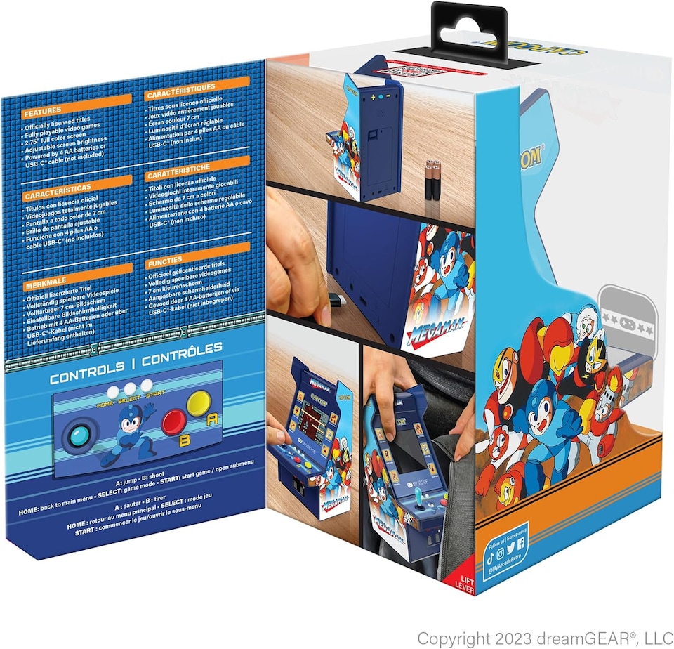 image 1 of Mega Man Micro Player Pro 6.7" Portable Retro Arcade (6 Games in 1)