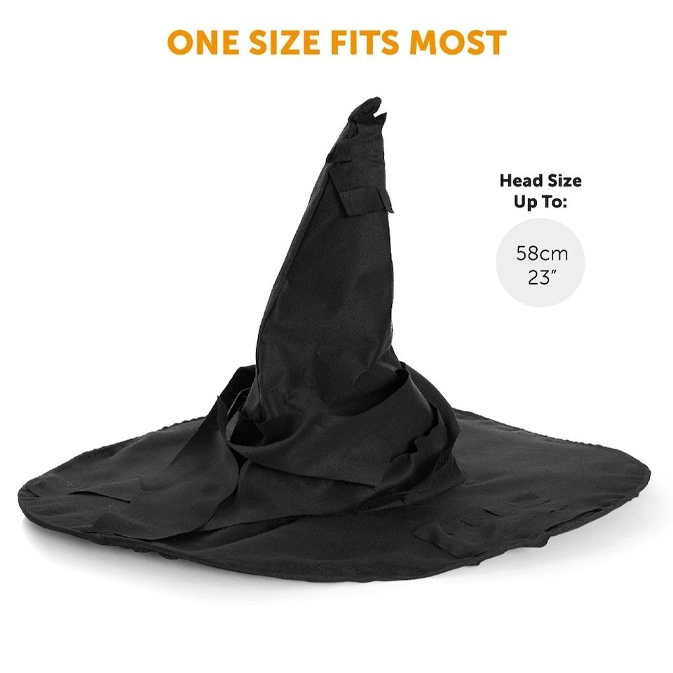 image 1 of Black Tatty Wizard Hat – Fancy Dress Accessory Black | One Size