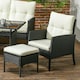 image 6 of Outsunny 6 Pieces Rattan Garden Furniture Sofa Set, White