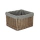 image 1 of Medium Square Antique Wash Grey Grey Lined Storage Basket | Grey | Grey | L
