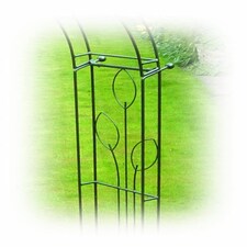 Flower 6 Sided Gazebo (Inc Ground Spikes) Garden Feature - Solid Steel - Black