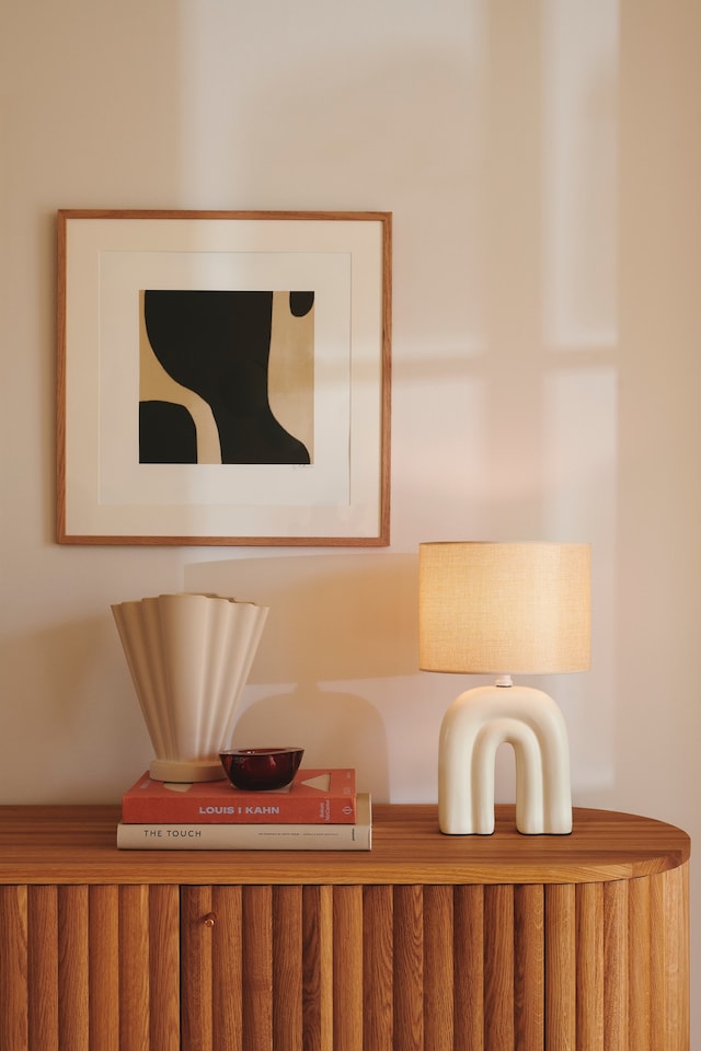image 1 of Nordlux Haze Indoor Table Lamp Beige Ceramic E27 Linen Shade - Mains Powered, IP20 | Cream | Beige