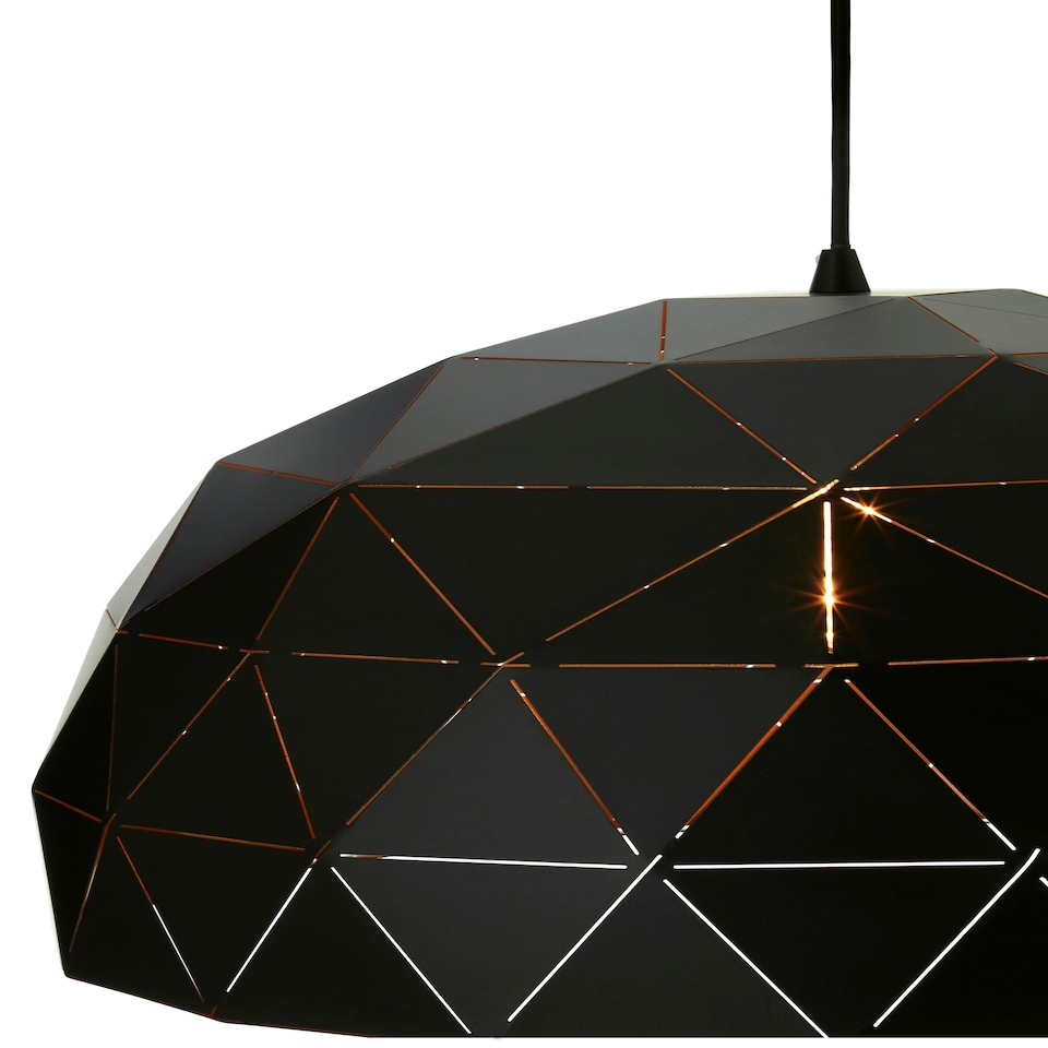 image 1 of Interiors by Premier Medium Black and Copper Dome Pendant Light