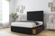 image 4 of Sloomy Madison Black Plush Divan Bed Base 2 Drawers Foot-End With 26 Inch Strutted Headboard & 12 Inch Matching Footboard | Black | Black | Small Double | 1