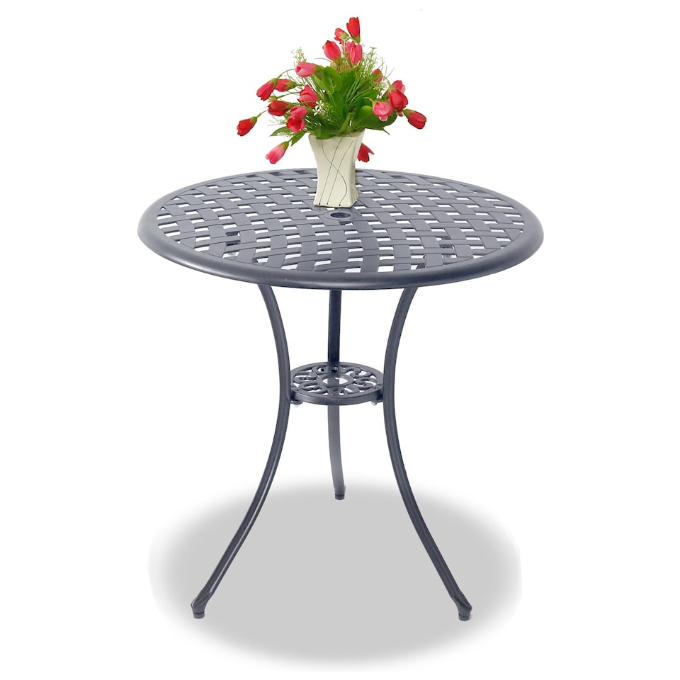 image 1 of Centurion Supports OSHOWA Garden and Patio Grey Cast Aluminium Bistro Table | Grey | Grey